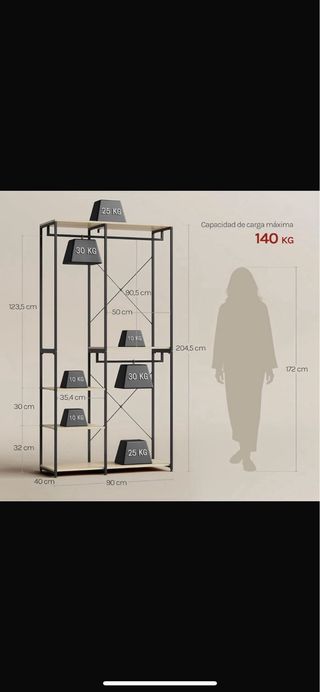 Guardaroba in metallo e legno