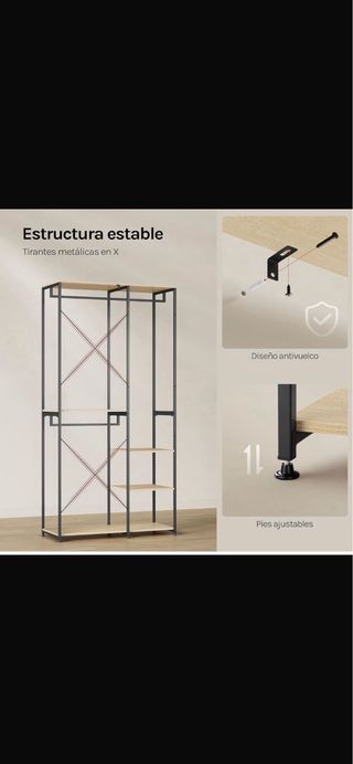 Guardaroba in metallo e legno