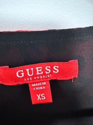 Vestido Guess Animal Print Rojo Wrap