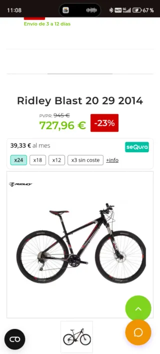 Bicicleta Montaña MTB Talla L Aluminio