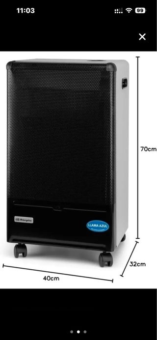 Estufa a gas Orbegozo Llama Azul Modelo HBF90