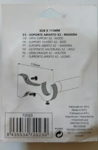 Soportes madera para barra cortinas UNICASA