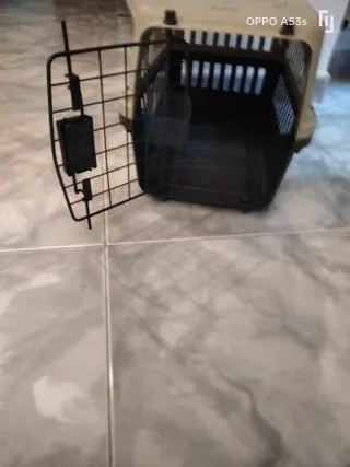 Transportín perros y gatos beige y gris