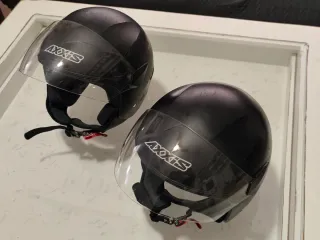 2 Cascos Moto AXXIS Negro Visera Transparente