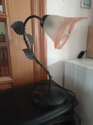 Lámpara vintage cristal y metal