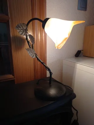 Lámpara vintage cristal y metal