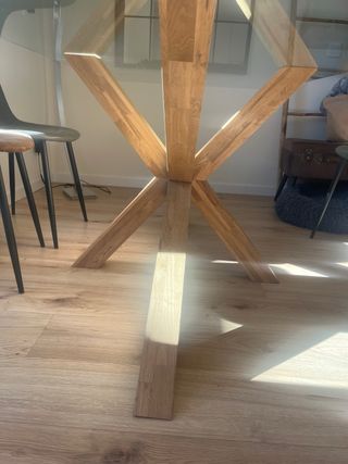 Mesa Comedor Cristal y Madera 200x100cm