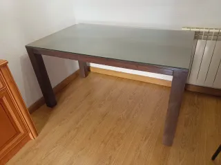 Mesa madera y cristal