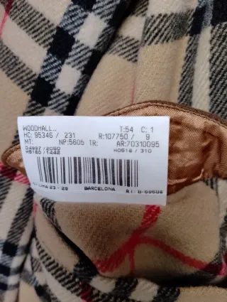 Abrigo Burberry Lana Camel Hombre