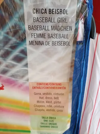 Disfraz chica béisbol talla única