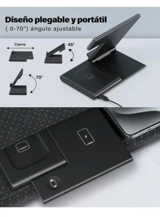 Cargador 3 en 1 Inalámbrico Rápido