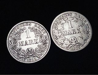 Lote 2 monedas plata Imperio Alemania 2 modelos