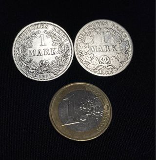 Lote 2 monedas plata Imperio Alemania 2 modelos