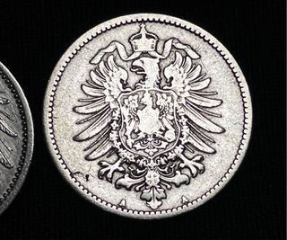 Lote 2 monedas plata Imperio Alemania 2 modelos