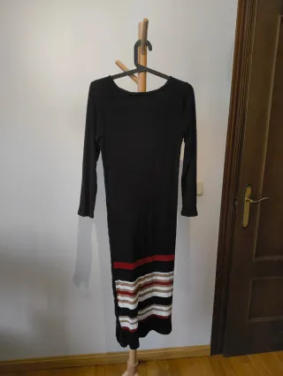 Vestido Largo Massimo Dutti Negro Talla M