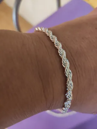 Collar 50 cm y pulsera de plata trenzada. Nuevas