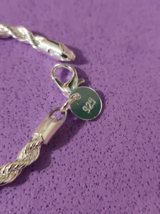 Collar 50 cm y pulsera de plata trenzada. Nuevas