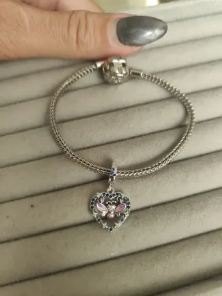 Colgante para la pulsera Plata Ley Corazón Abeja