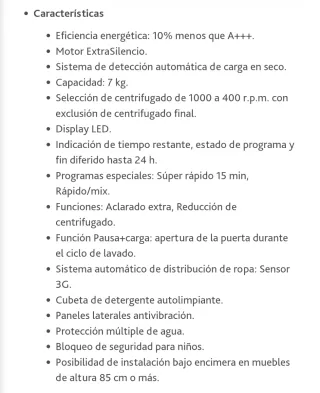 Lavadora Balay 3TS771B Blanca