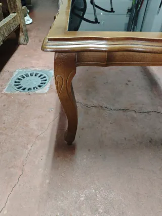 Mesa de centro madera y cristal