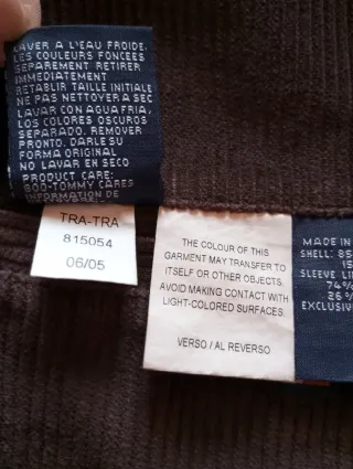 Chaqueta pana Tommy Hilfiger hombre marrón