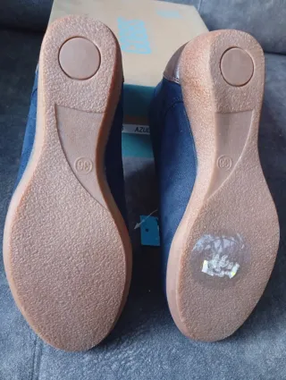 Botín piel ante mujer azul/marrón T.36