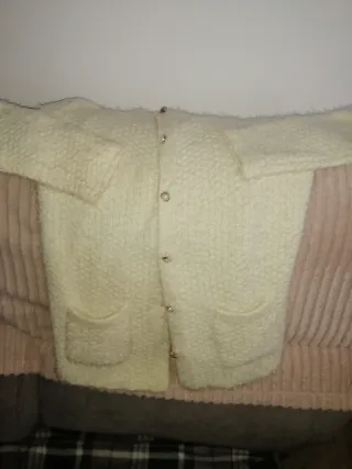 Chaqueta de punto mujer blanca