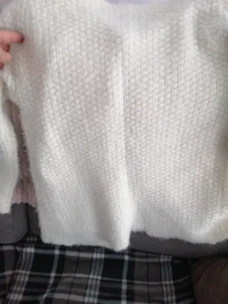 Chaqueta de punto mujer blanca