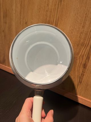 Cazo Fondue Blanco y Plateado