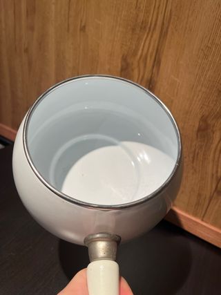 Cazo Fondue Blanco y Plateado