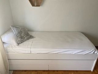 Cama nido blanca con 2 colchones