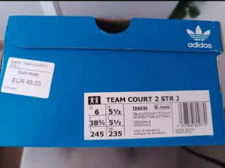 Adidas Team Court 2 STR J Negro Blanco