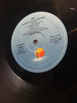 Vinilo U2 Under a Blood Red Sky Island 1983