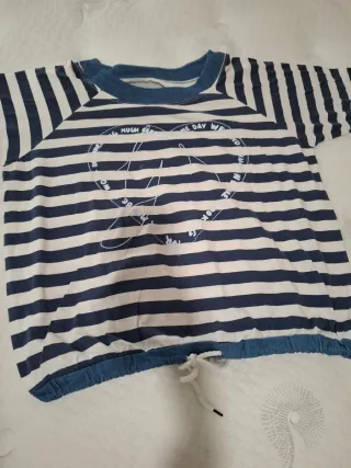 Camiseta Rayas Mujer Azul y Blanco