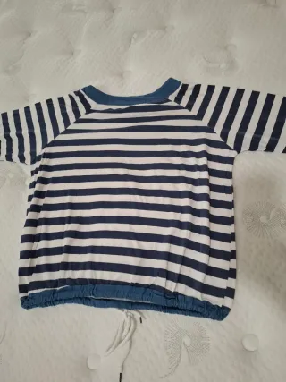 Camiseta Rayas Mujer Azul y Blanco