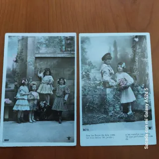 2 Postales Vintage Niños 1909