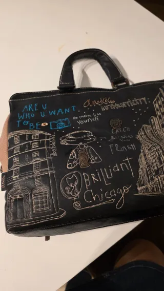 Maletín Anekke Original Negro Estilo Chicago