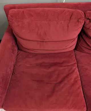 Sofá / banco de terciopelo, color burdeos/ vino