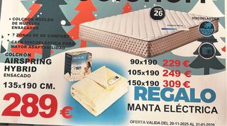 Colchón muelle ensacado y manta electrica Cecotec
