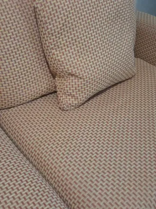 Sofá Cama Beige/Naranja Tela Muy Cómodo