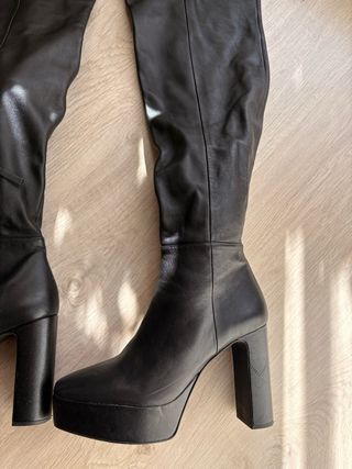 Botas altas Zara piel negras talla 40