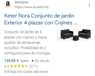 Conjunto muebles jardín KETER