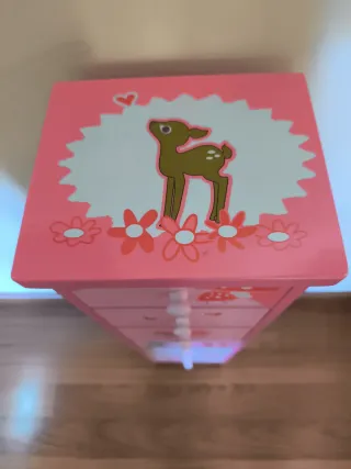 Cajonera infantil rosa con dibujos