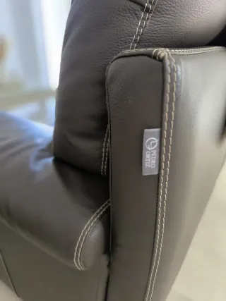 Sofá de Piel Negro 3 Plazas