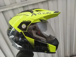 Casco Moto Quad Negro y Amarillo