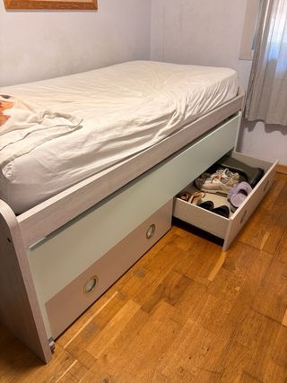 Cama nido con colchones y 2 cajones