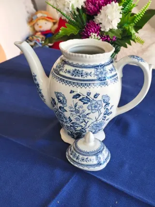 CAFETERA WOOD & SON'S BURSLEM. Porcelana inglesa.