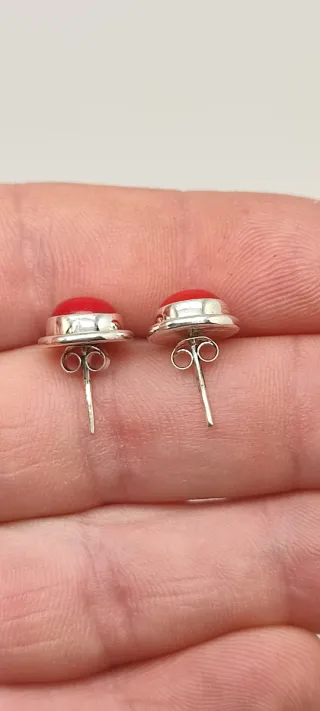 Pendientes Plata y Coral.