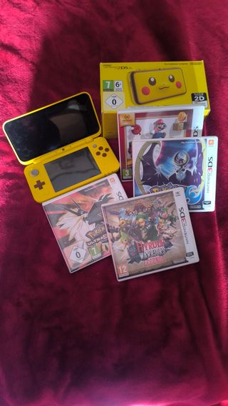 Nintendo 2DS XL Pikachu + Juegos