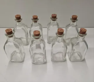 Lote 8 Botellas Vidrio, 8cm alto